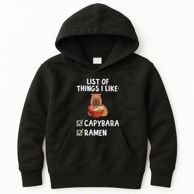 Things I Like Capybara Lover Capybara Girl Capybara Boy Kids Hoodie