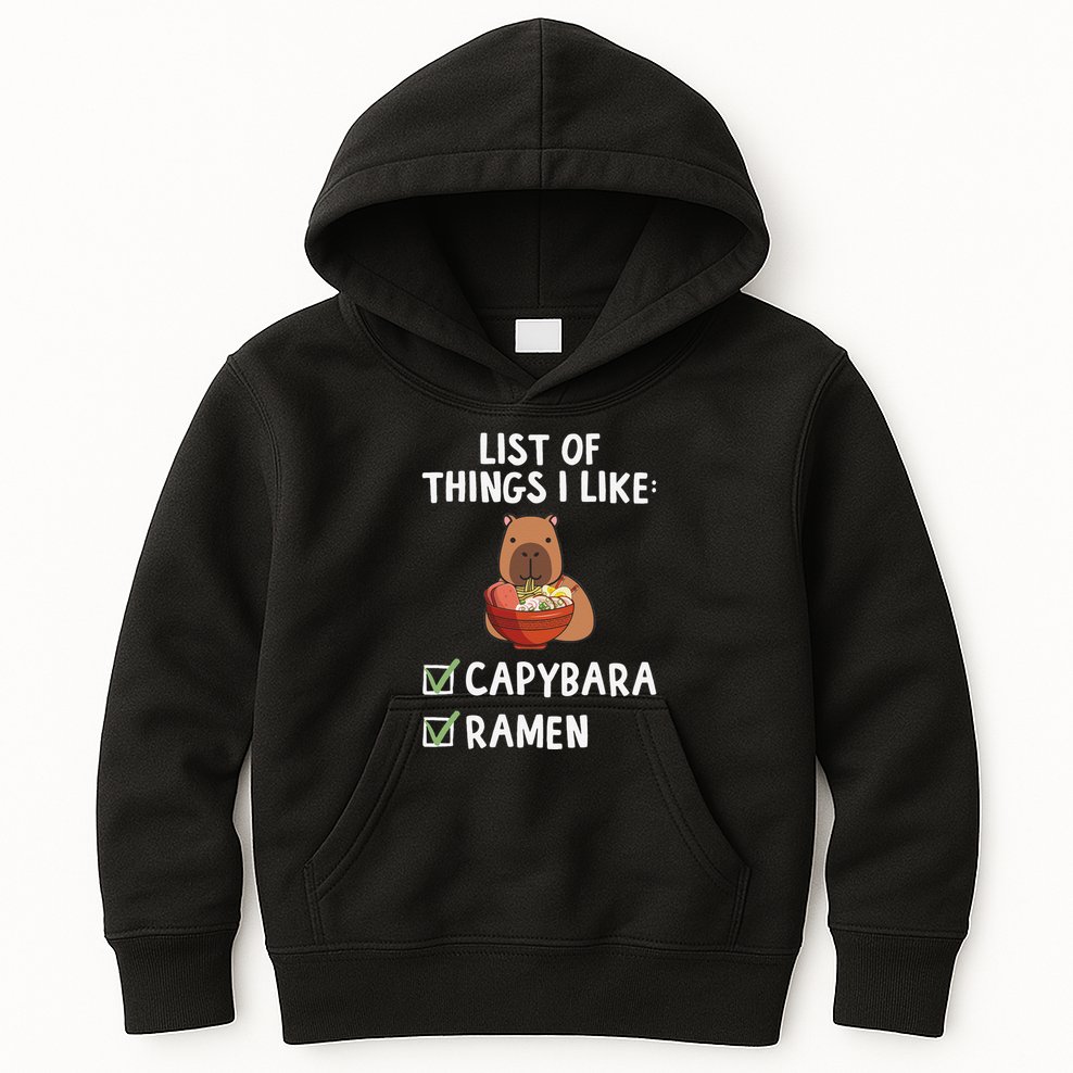 Things I Like Capybara Lover Capybara Girl Capybara Boy Kids Hoodie