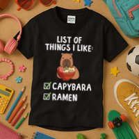 Things I Like Capybara Lover Capybara Girl Capybara Boy Kids T-Shirt