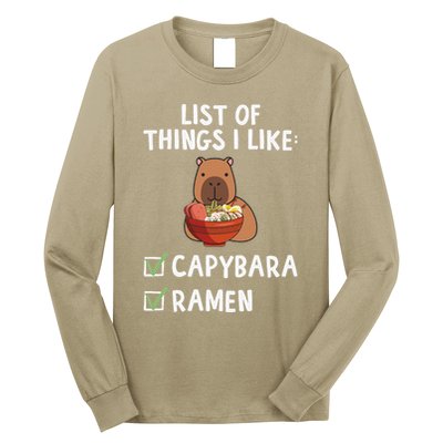 Things I Like Capybara Lover Capybara Girl Capybara Boy Long Sleeve Shirt