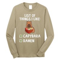 Things I Like Capybara Lover Capybara Girl Capybara Boy Long Sleeve Shirt