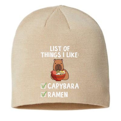 Things I Like Capybara Lover Capybara Girl Capybara Boy Sustainable Beanie