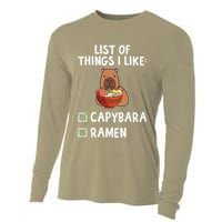 Things I Like Capybara Lover Capybara Girl Capybara Boy Cooling Performance Long Sleeve Crew