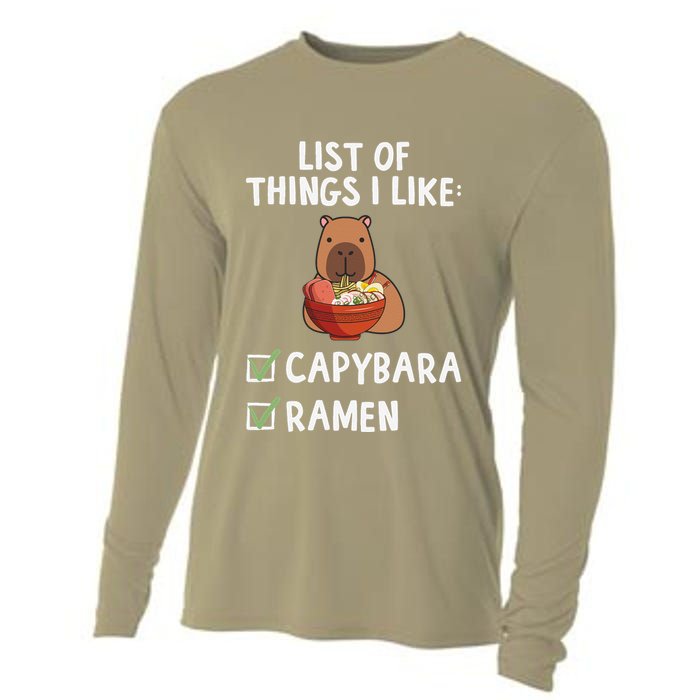 Things I Like Capybara Lover Capybara Girl Capybara Boy Cooling Performance Long Sleeve Crew