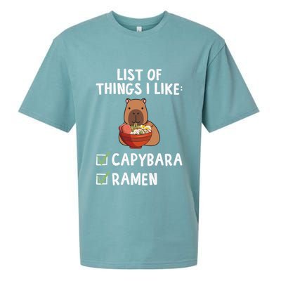 Things I Like Capybara Lover Capybara Girl Capybara Boy Sueded Cloud Jersey T-Shirt