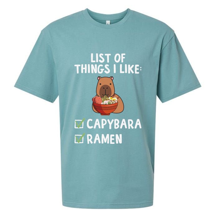 Things I Like Capybara Lover Capybara Girl Capybara Boy Sueded Cloud Jersey T-Shirt