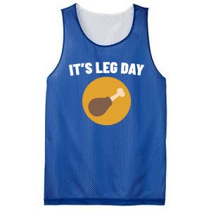 Thanksgiving It's Leg Day Funny Turkey Workout Cool Gift Mesh Reversible Basketball Jersey Tank