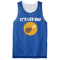 Thanksgiving It's Leg Day Funny Turkey Workout Cool Gift Mesh Reversible Basketball Jersey Tank