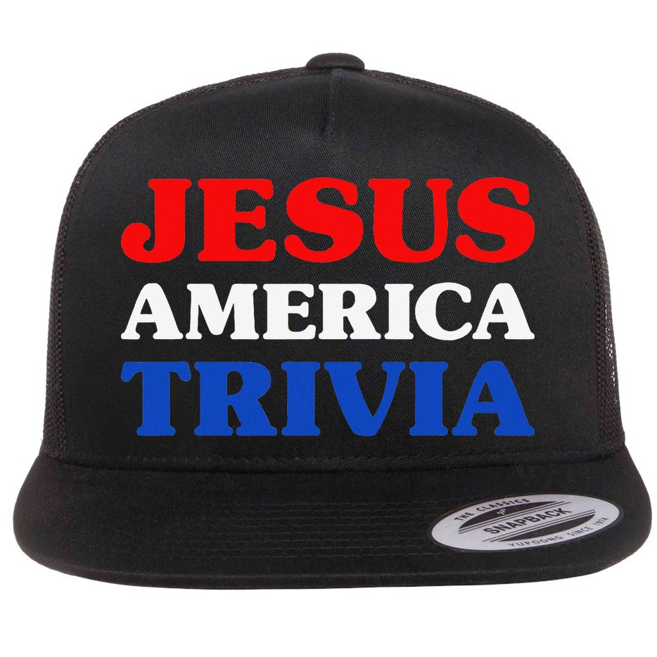Trivia I Love Trivia Jesus And Trivia For Trivia Night Flat Bill Trucker Hat