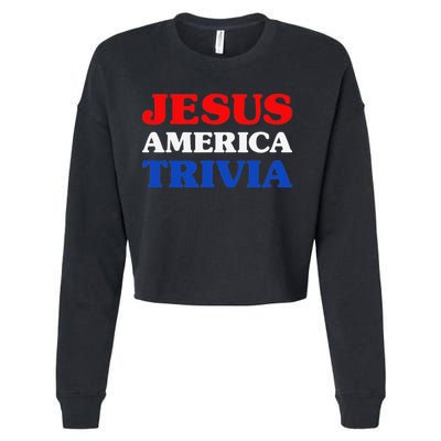 Trivia I Love Trivia Jesus And Trivia For Trivia Night Cropped Pullover Crew