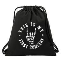This Is My First Concert Drawstring Bag