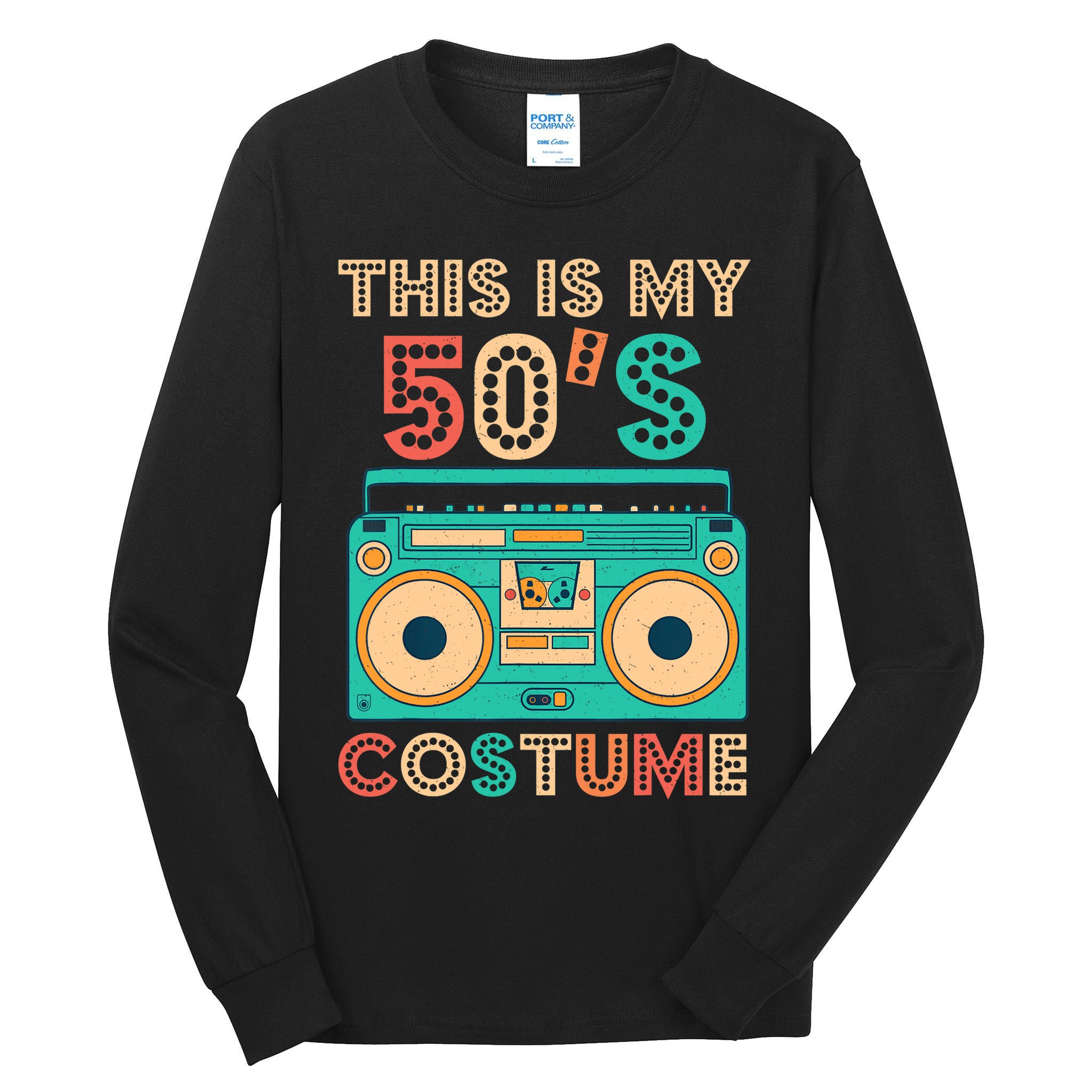 This Is My 50s Costume 1950s Retro Vintage 50s Party Tall Long Sleeve T-Shirt