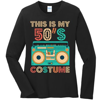 This Is My 50s Costume 1950s Retro Vintage 50s Party Ladies Long Sleeve Shirt