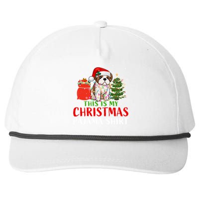 This Is My Christmas Pajama Shih Tzu Dog Xmas Dog Lover Cool Gift Snapback Five-Panel Rope Hat