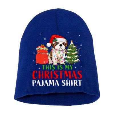 This Is My Christmas Pajama Shih Tzu Dog Xmas Dog Lover Cool Gift Short Acrylic Beanie