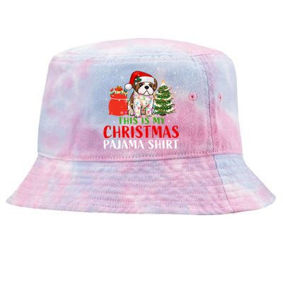 This Is My Christmas Pajama Shih Tzu Dog Xmas Dog Lover Cool Gift Tie-Dyed Bucket Hat