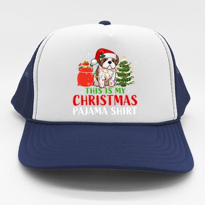 This Is My Christmas Pajama Shih Tzu Dog Xmas Dog Lover Cool Gift Trucker Hat