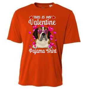 This Is My Valentine Pajama Gift St Bernard Lovers Gift Cooling Performance Crew T-Shirt