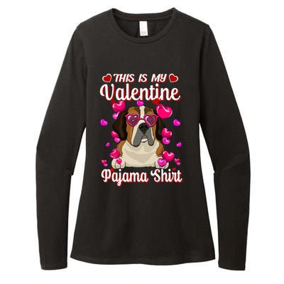 This Is My Valentine Pajama Gift St Bernard Lovers Gift Womens CVC Long Sleeve Shirt