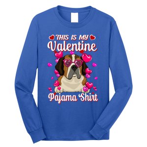 This Is My Valentine Pajama Gift St Bernard Lovers Gift Long Sleeve Shirt