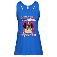 This Is My Valentine Pajama Gift St Bernard Lovers Gift Ladies Essential Flowy Tank