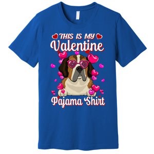 This Is My Valentine Pajama Gift St Bernard Lovers Gift Premium T-Shirt