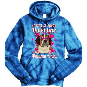 This Is My Valentine Pajama Gift St Bernard Lovers Gift Tie Dye Hoodie