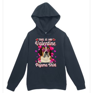 This Is My Valentine Pajama Gift St Bernard Lovers Gift Urban Pullover Hoodie