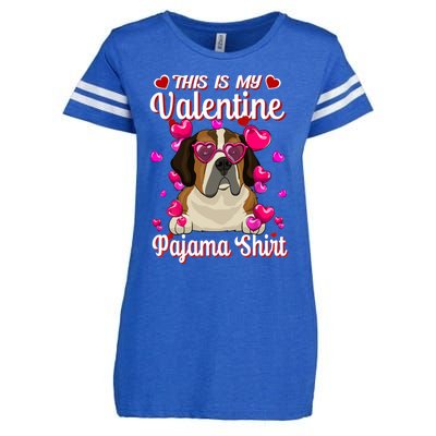 This Is My Valentine Pajama Gift St Bernard Lovers Gift Enza Ladies Jersey Football T-Shirt