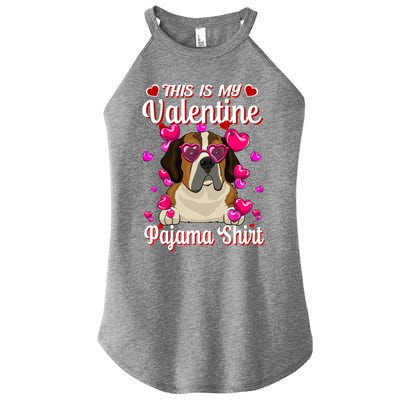 This Is My Valentine Pajama Gift St Bernard Lovers Gift Women's Perfect Tri Rocker Tank