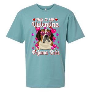 This Is My Valentine Pajama Gift St Bernard Lovers Gift Sueded Cloud Jersey T-Shirt