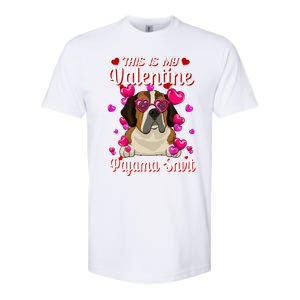 This Is My Valentine Pajama Gift St Bernard Lovers Gift Softstyle CVC T-Shirt