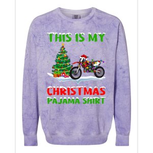 This Is My Christmas Pajama Dirt Bike Christmas Colorblast Crewneck Sweatshirt