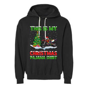 This Is My Christmas Pajama Dirt Bike Christmas Garment-Dyed Fleece Hoodie