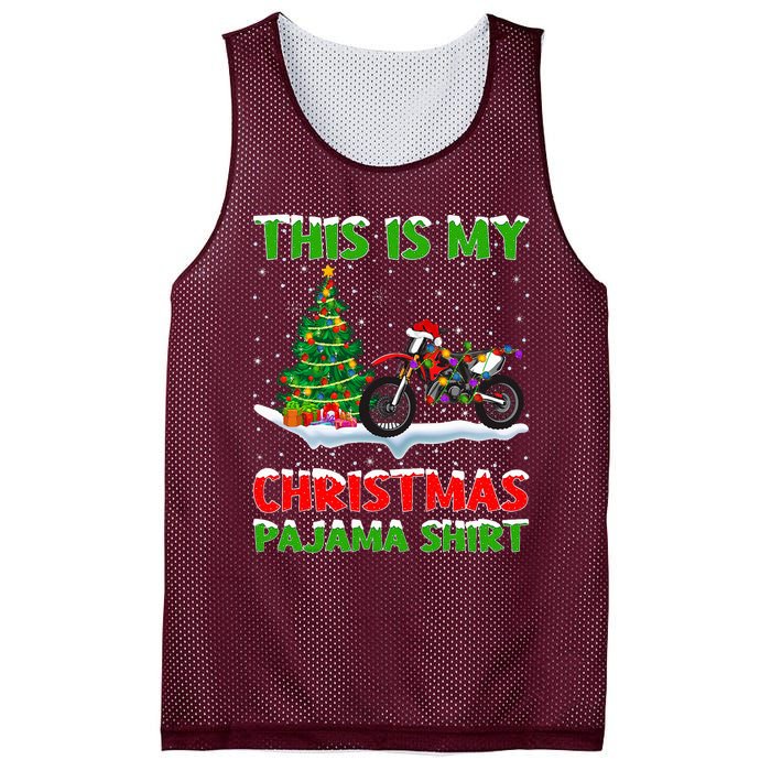 This Is My Christmas Pajama Dirt Bike Christmas Mesh Reversible Basketball Jersey Tank