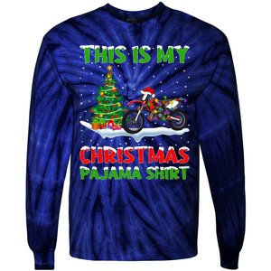 This Is My Christmas Pajama Dirt Bike Christmas Tie-Dye Long Sleeve Shirt