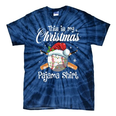 This Is My Christmas Baseball Pajama Tie-Dye T-Shirt