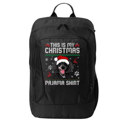 This Is My Christmas Poodle Dog Pajama Merry Xmas Gift City Backpack