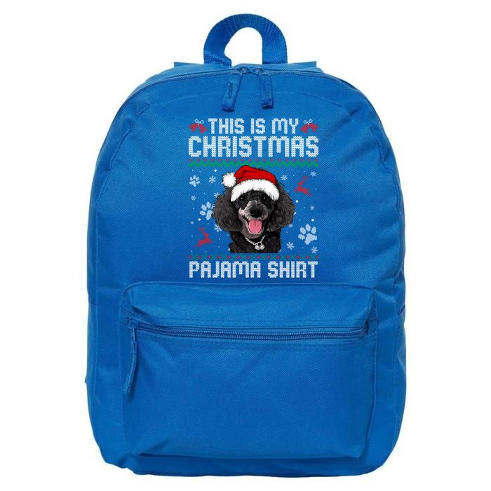 This Is My Christmas Poodle Dog Pajama Merry Xmas Gift 16 in Basic Backpack