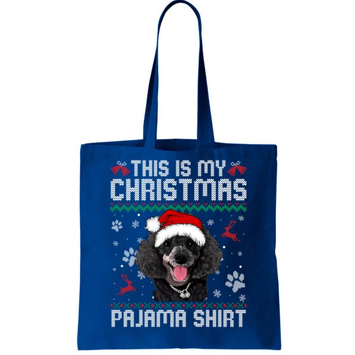 This Is My Christmas Poodle Dog Pajama Merry Xmas Gift Tote Bag