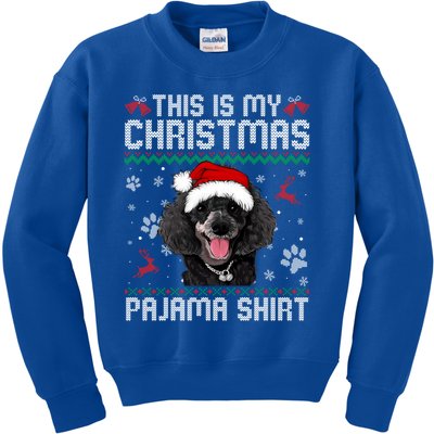 This Is My Christmas Poodle Dog Pajama Merry Xmas Gift Kids Sweatshirt