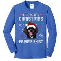 This Is My Christmas Poodle Dog Pajama Merry Xmas Gift Kids Long Sleeve Shirt