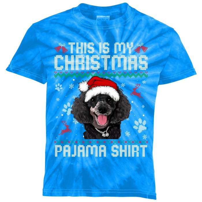 This Is My Christmas Poodle Dog Pajama Merry Xmas Gift Kids Tie-Dye T-Shirt