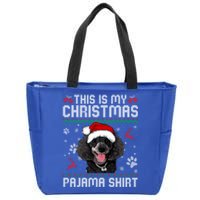 This Is My Christmas Poodle Dog Pajama Merry Xmas Gift Zip Tote Bag