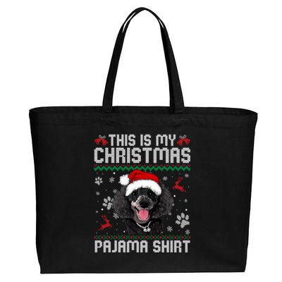 This Is My Christmas Poodle Dog Pajama Merry Xmas Gift Cotton Canvas Jumbo Tote