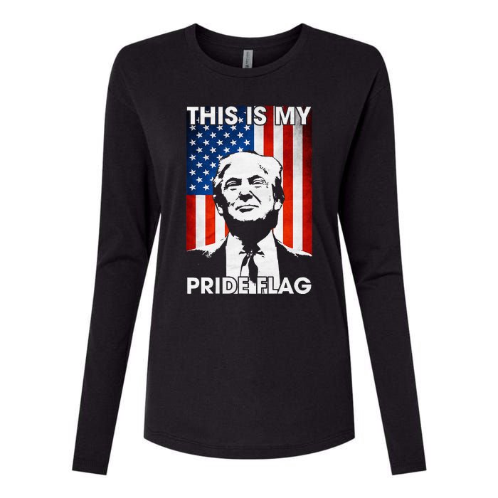 This Is My Pride Flag Trump American Flag Womens Cotton Relaxed Long Sleeve T-Shirt