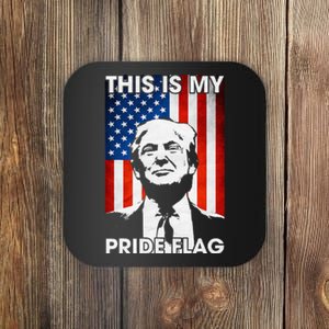 This Is My Pride Flag Trump American Flag Coaster