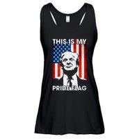 This Is My Pride Flag Trump American Flag Ladies Essential Flowy Tank