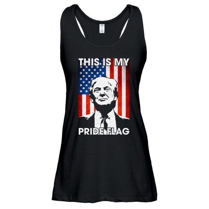 This Is My Pride Flag Trump American Flag Ladies Essential Flowy Tank