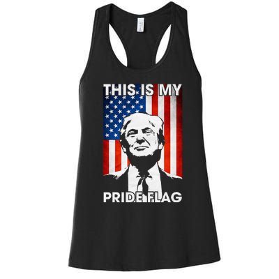 This Is My Pride Flag Trump American Flag Women's Racerback Tank